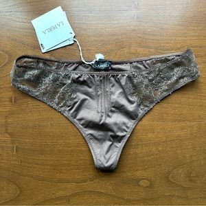 La Perla brown lace thong NWT